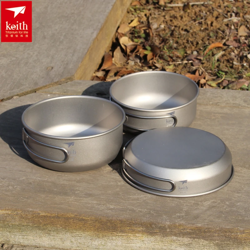 Outdoor Camping Kitchen Table - Keith 3 ADET Titanyum Tencere Tavalar