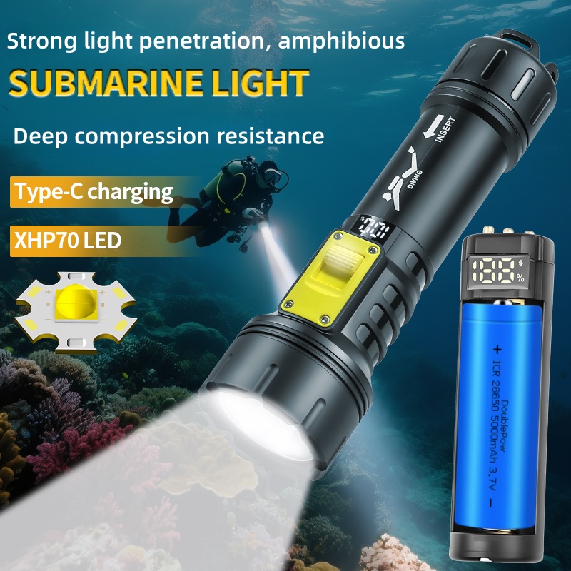 Outdoor Camping And Fishing - Yeni XHP70 Dalış El Feneri IPX8