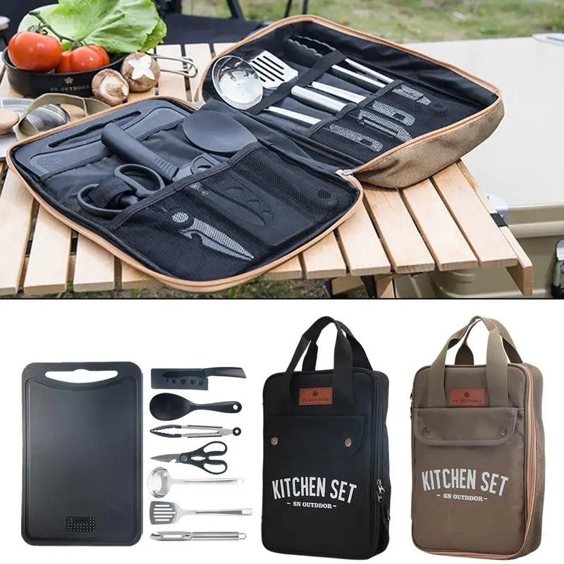 Outdoor Camping Kitchen Table - 8 adet Kamp Mutfak Tencere Seti