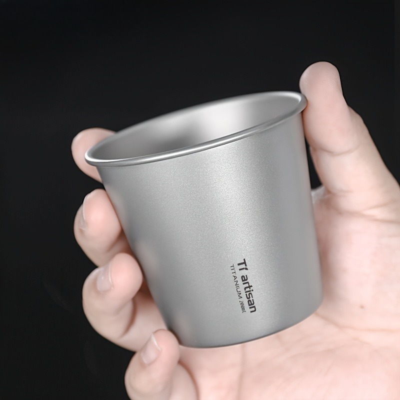 Outdoor Camping Utensils - 200ml titanyum tek katmanlı açık hava
