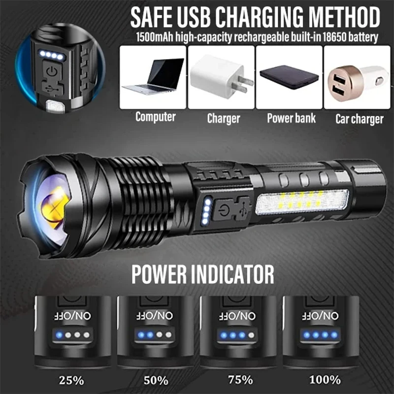 Güçlü LED El Feneri Şarj Edile - Outdoor Camping And Fishing incelemesi ve fiyatı