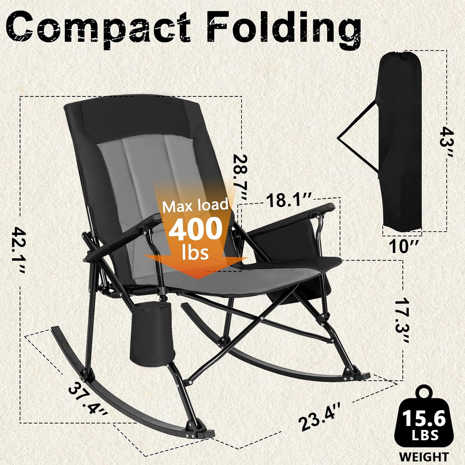 Yüksek Sırtlı Taşınabilir Sall - Outdoor Camping Rocker incelemesi ve fiyatı