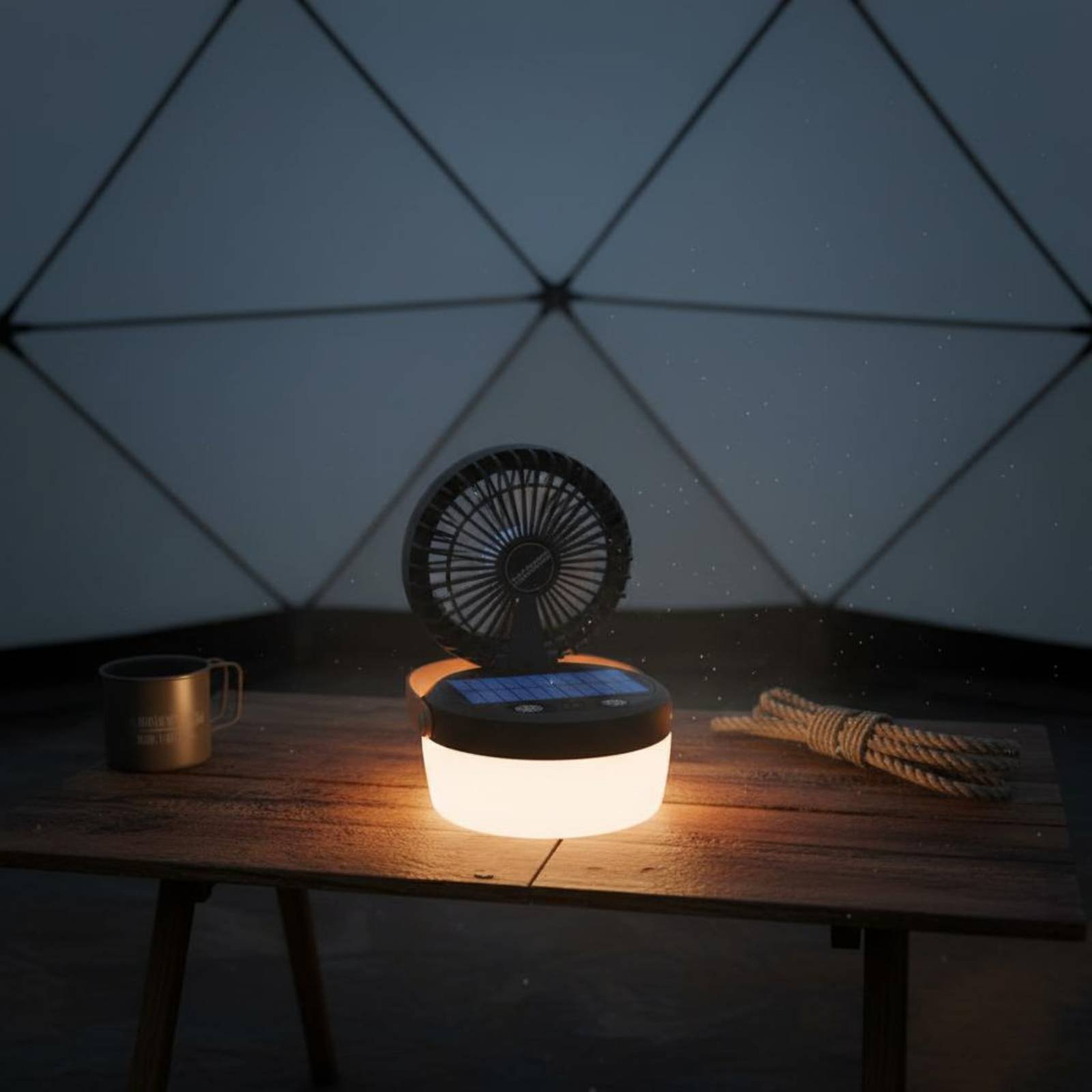 Güneş Enerjili Kamp Fanı Fener - Outdoor Camping Gear incelemesi ve fiyatı