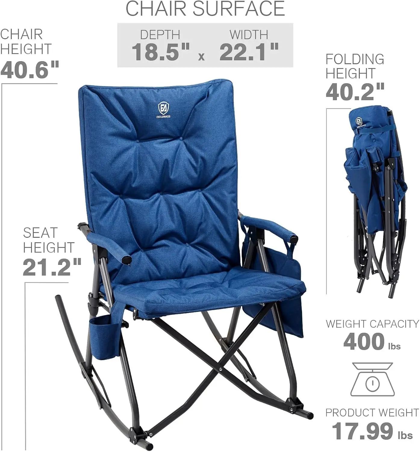 Büyük Boy Katlanır Sallanan Ka - Outdoor Camping Rocker incelemesi ve fiyatı