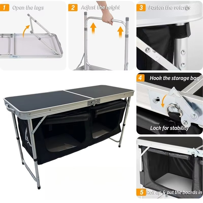 Taşınabilir alüminyum alaşımlı - Outdoor Camping Kitchen Table incelemesi ve fiyatı
