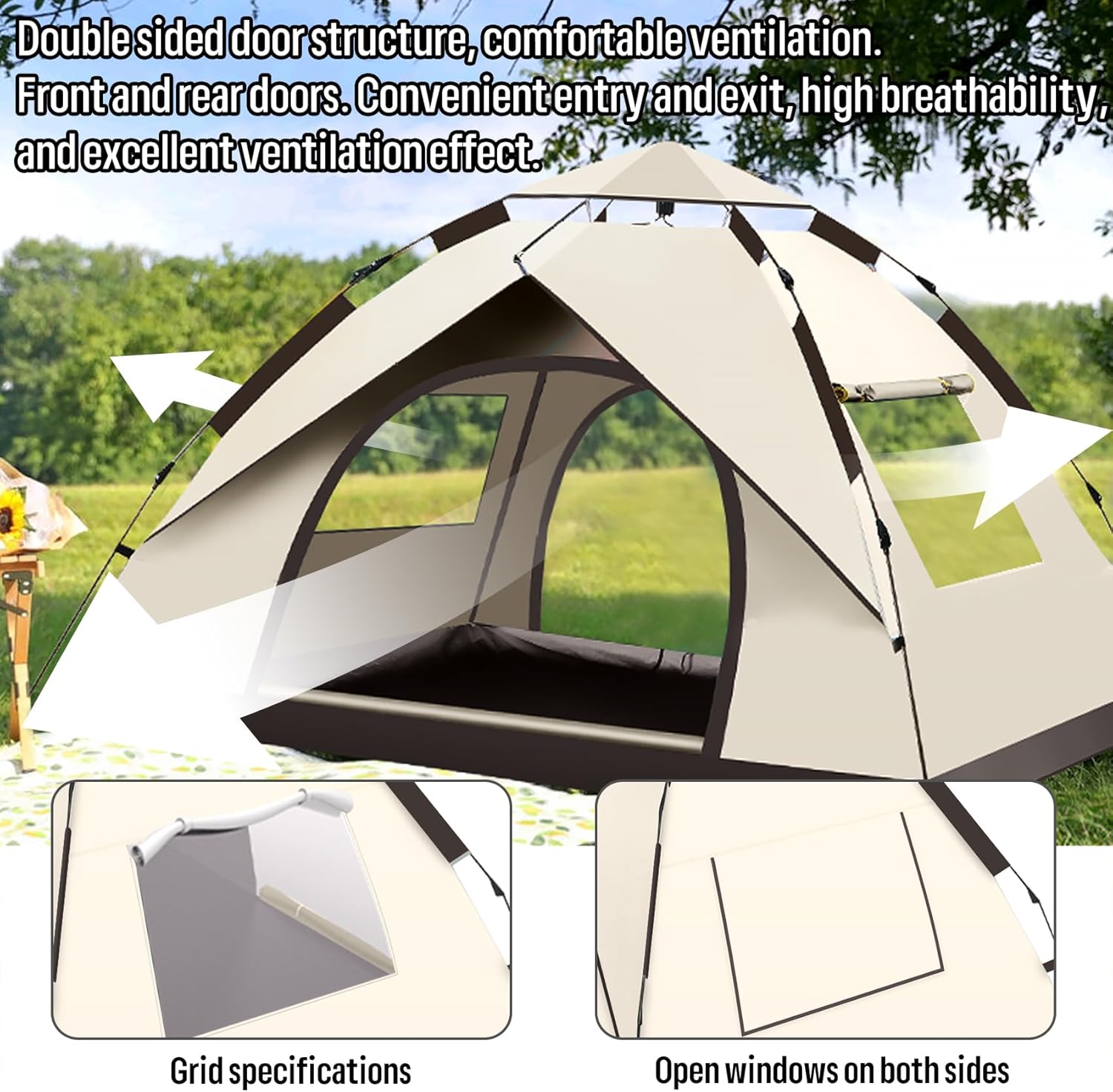 3-4 Kişilik Su Geçirmez Kamp Ç - Outdoor Camping Automatic Quick Opening Tent incelemesi ve fiyatı